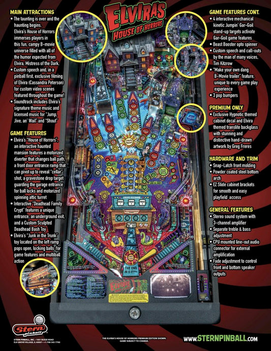 ELVIRA`S House of Horror PREMIUM Edition Flipper - STERN Pinball