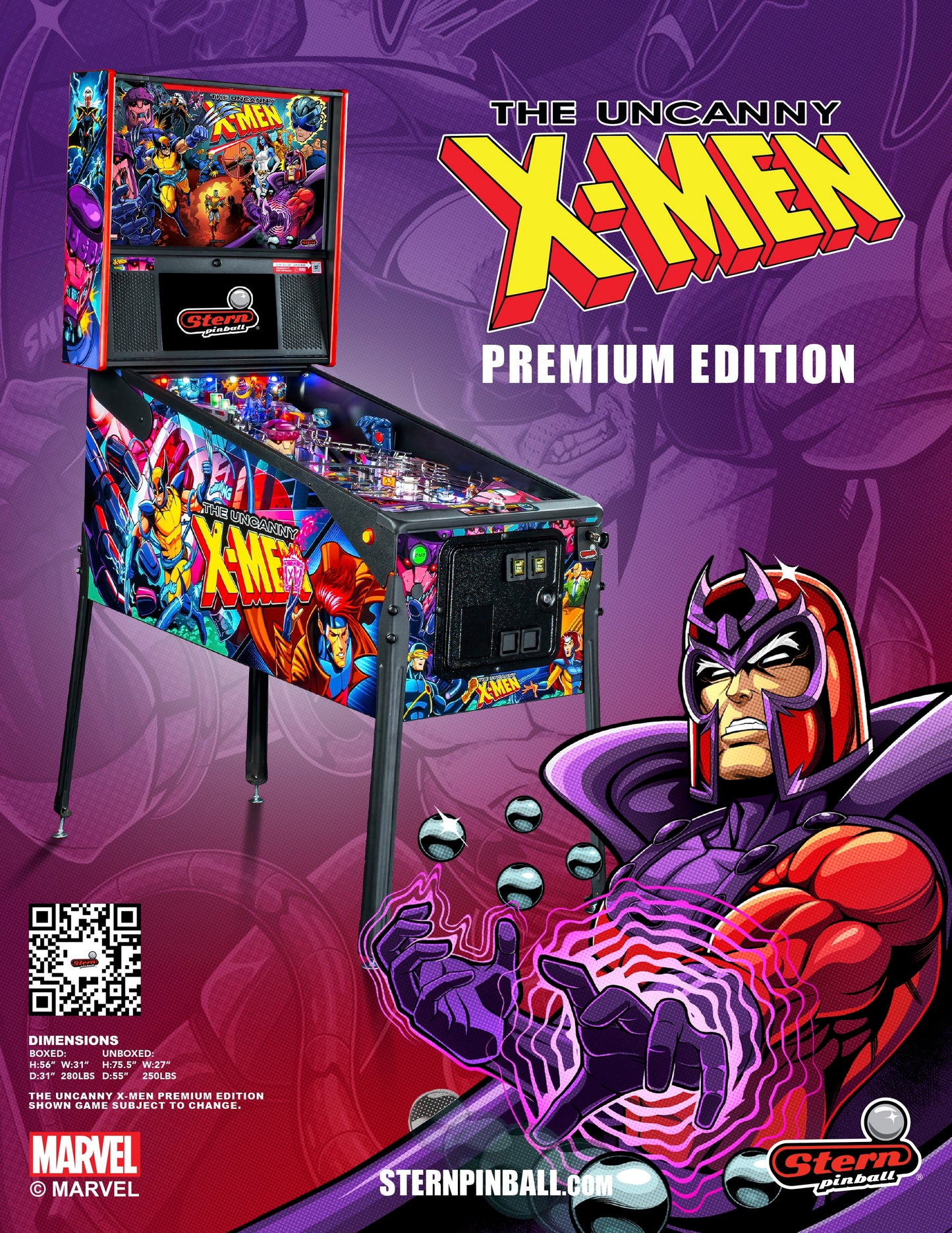 THE UNCANNY X-MEN Premium Edition Flipper - STERN Pinball