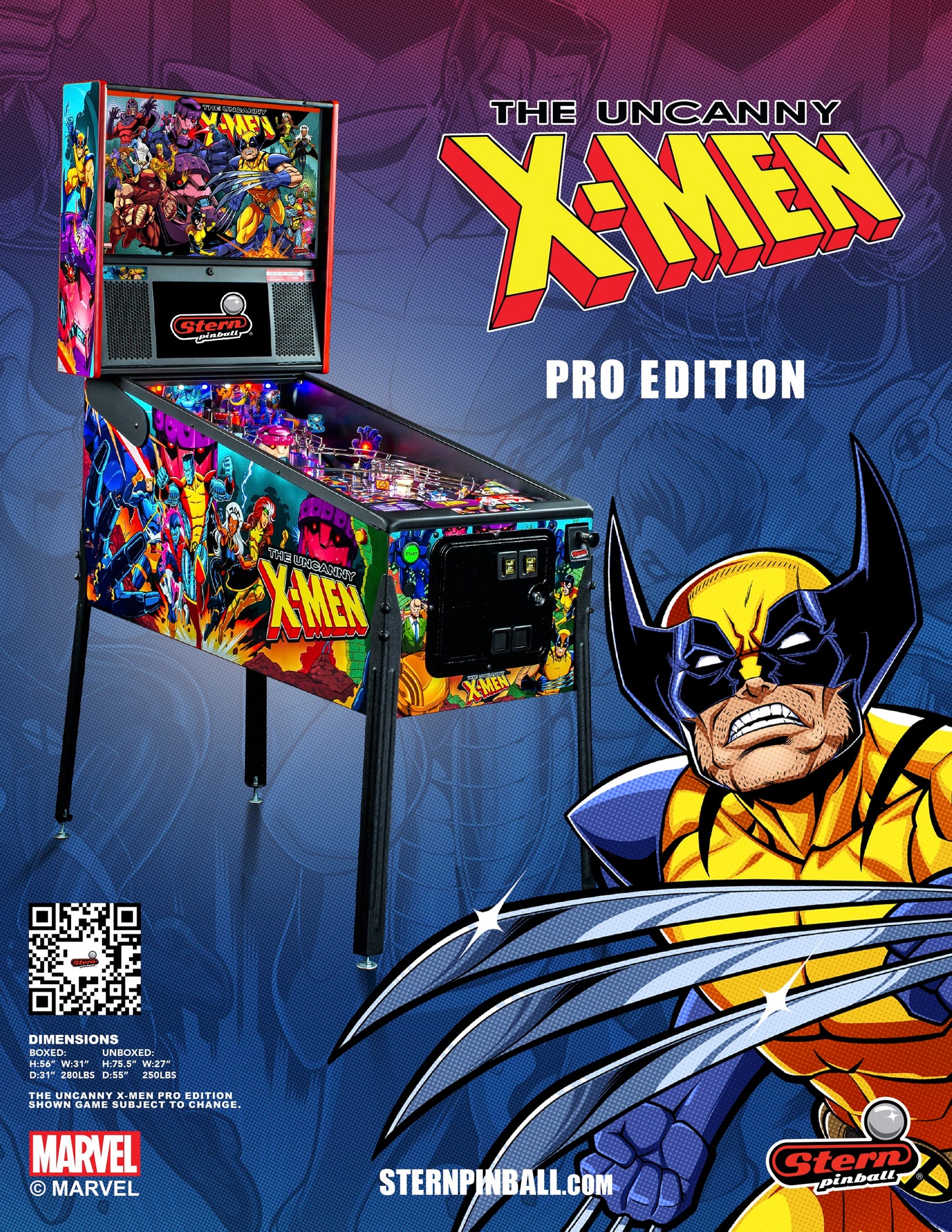 THE UNCANNY X-MEN PRO Edition Flipper - STERN Pinball