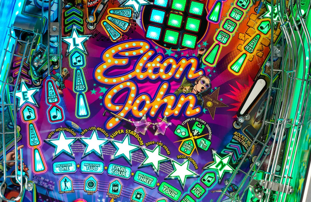 ELTON JOHN PLATINUM Edition Flipper - Jersey Jack Pinball JJP Pinball