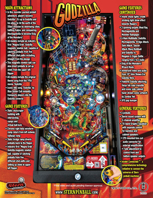 GODZILLA PRO Edition Flipper - STERN Pinball
