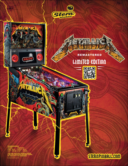 METALLICA REMASTERED - SOLD OUT! - LIMITED Edition LE Flipper - STERN Pinball
