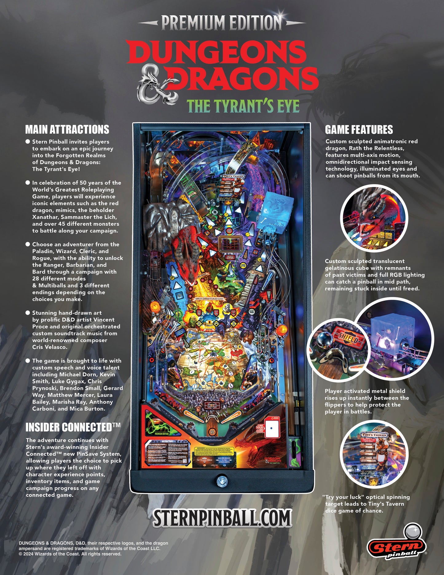 DUNGEONS & DRAGONS The Tyrant`s Eye Premium Edition Flipper - STERN Pinball