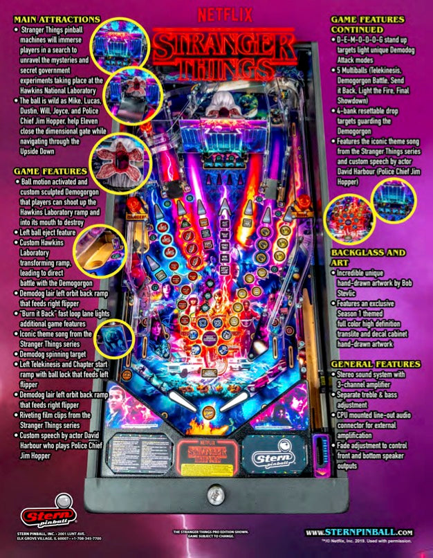 STRANGER THINGS PRO Edition Flipper - STERN Pinball