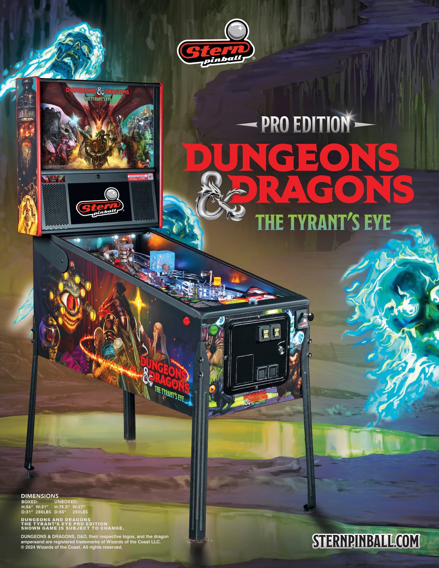 DUNGEONS & DRAGONS The Tyrant`s Eye PRO Edition Flipper - STERN Pinball