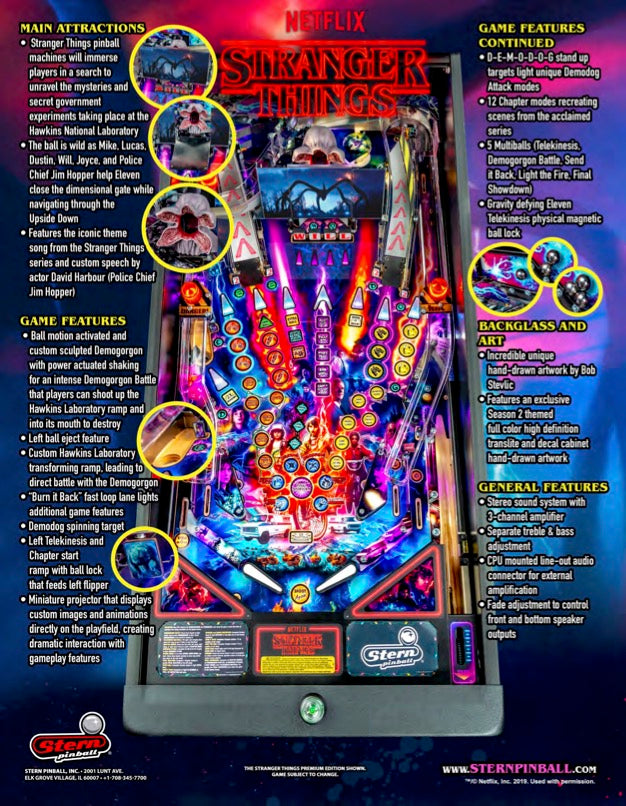 STRANGER THINGS PREMIUM Edition Flipper - STERN Pinball