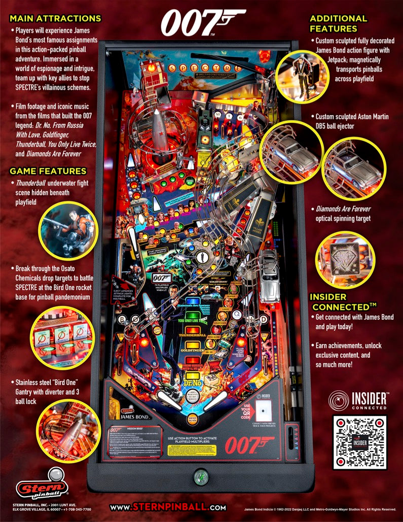 JAMES BOND 007 PREMIUM Edition Flipper - STERN Pinball