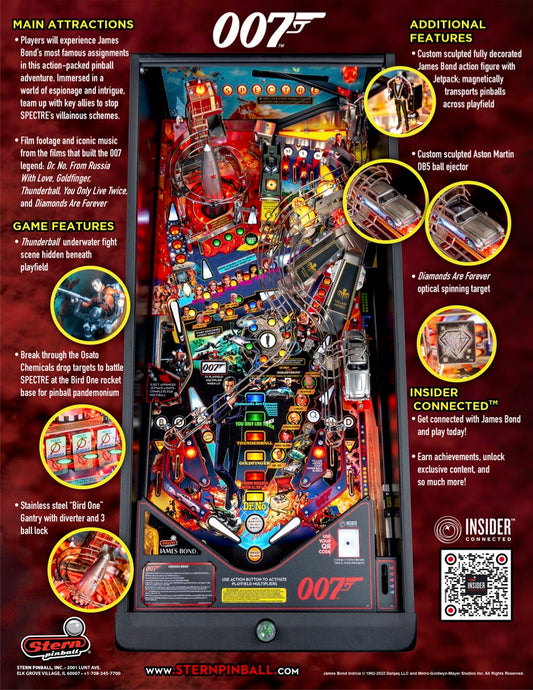 JAMES BOND 007 PREMIUM Edition Flipper - STERN Pinball