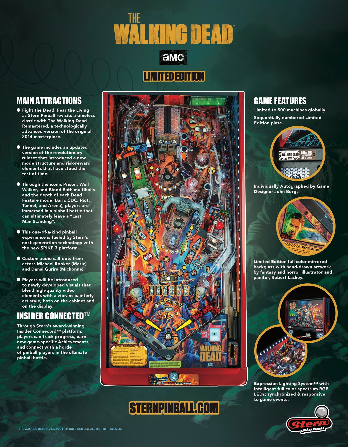 THE WALKING DEAD Remastered Limited Edition LE Flipper - STERN Pinball