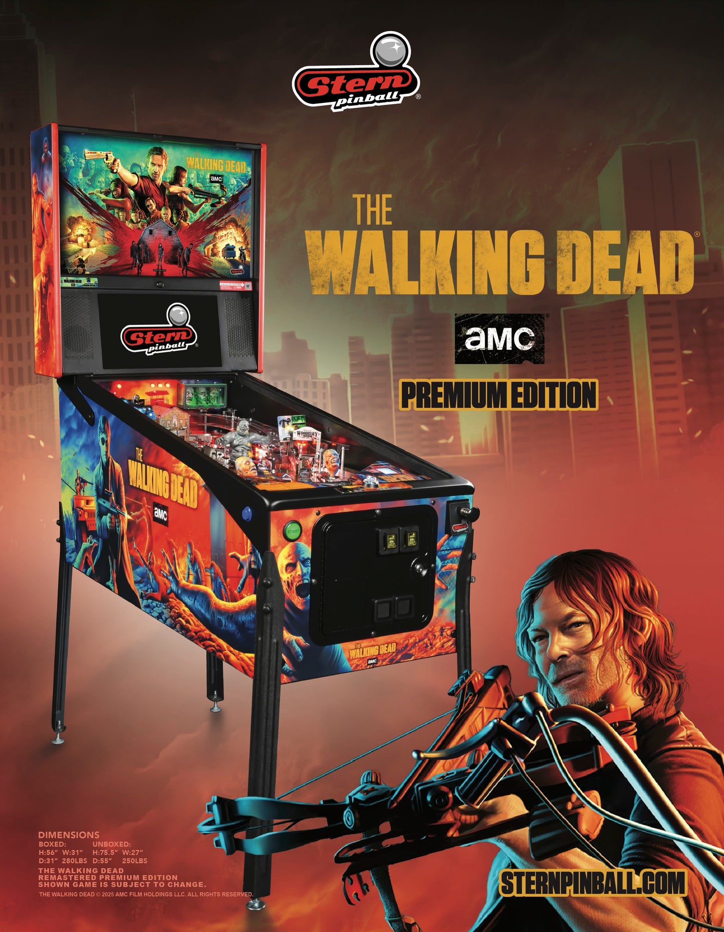 THE WALKING DEAD Remastered Premium Edition Flipper - STERN Pinball