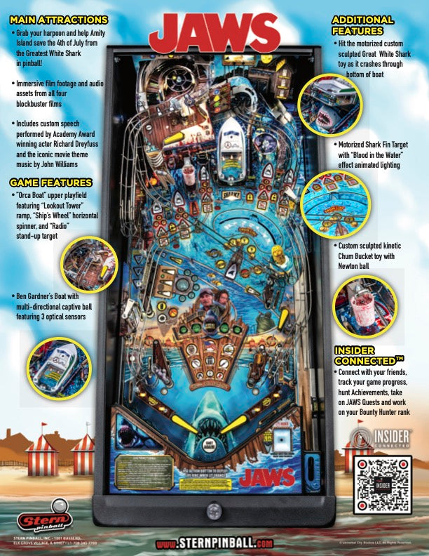 JAWS PREMIUM Edition Flipper - STERN Pinball