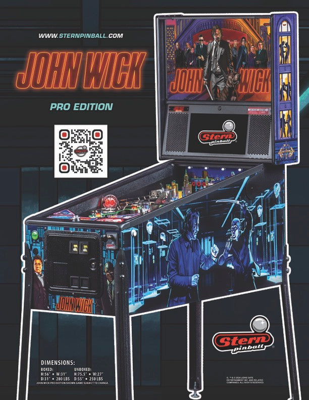JOHN WICK PRO Edition Flipper - STERN Pinball