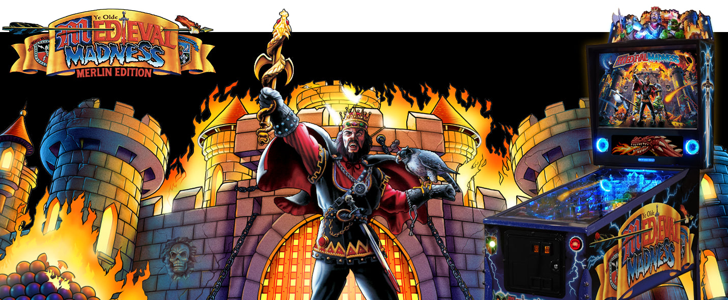 MEDIEVAL MADNESS Remake MERLIN Edition Flipper - Chicago Gaming Company Pinball CGC Pinball