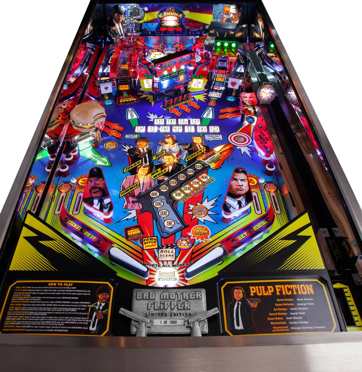 PULP FICTION BAD MOTHER LIMITED Edition LE Flipper - Chicago Gaming Company Pinball CGC Pinball